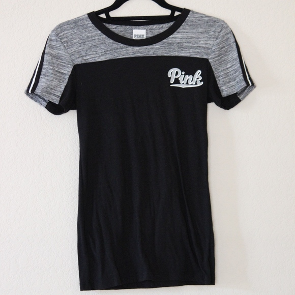 PINK Victoria's Secret Tops - PINK Women's Black Short Sleeve